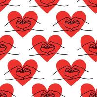 pattern with a heart in the shape of hands.Valentines Day Design vector