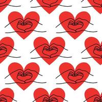 pattern with a heart in the shape of hands.Valentines Day Design vector