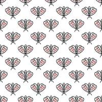 Seamless pattern with butterflies and moths vector