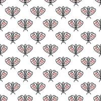 Seamless pattern with butterflies and moths vector