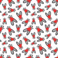 Seamless pattern with flies. Vector illustration