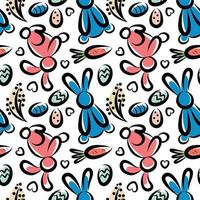 Pattern with bunnies and carrots for Easter vector