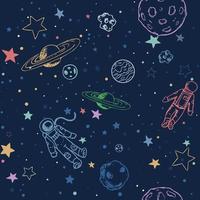 PrintSpace and Astronaut seamless repeat pattern vector