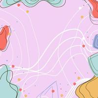 Abstract pastel background with hand drawn textures, memphis style vector