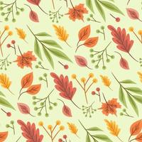 Abstract Floral Seamless Pattern With Autumn Leaves vector