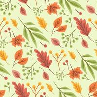 Abstract Floral Seamless Pattern With Autumn Leaves vector