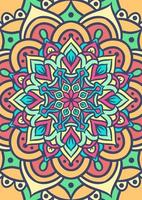 Ethnic Mandala Round Ornament Pattern With Colorful vector