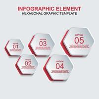 plantilla de vector de elemento infográfico hexagonal