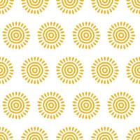 Cute hand drawn sun seamless pattern background vector