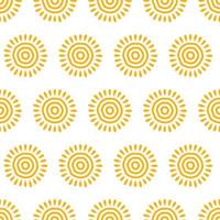 Cute hand drawn sun seamless pattern background vector