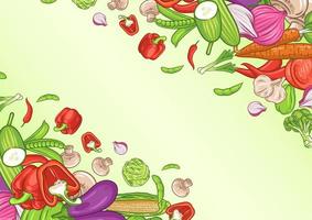 fondo de verduras con espacio de texto vector