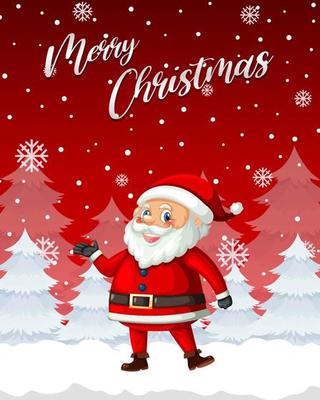 Merry Christmas poster design with Santa Claus