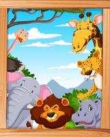 Banner with various wild animals vector