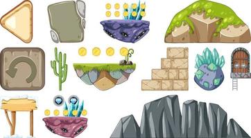 Set of isolated game objects and elements vector