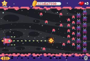 Aarcade pixel space game interface vector