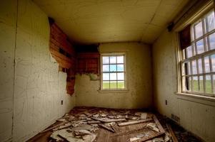 Interior abandoned house prairie photo