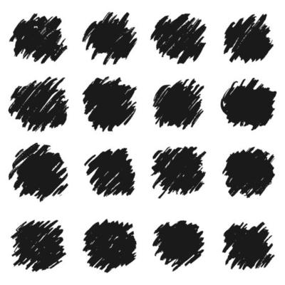 Set of Grunge Brush Strokes, Vector Ink Brush Strokes Set