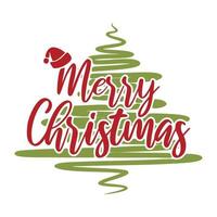 Merry christmas and happy new year lettering background vector