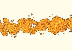 Crispy fried chicken background template vector