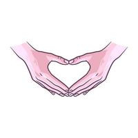 Hand fingers making heart shape vector