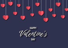 Happy valentine's day heart frame background vector