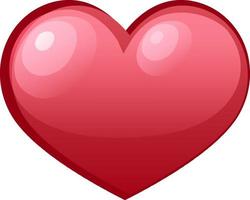 Glossy red heart isolated vector