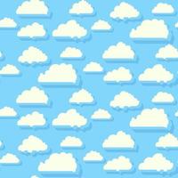 Blue sky with clouds seamless pattern vector