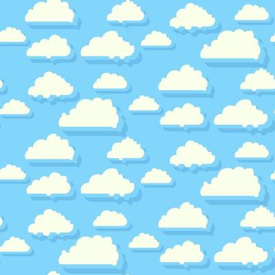 Blue sky with clouds seamless pattern