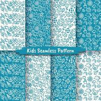 Set Of Hand Drawn Seamless Patterns for Kids vector