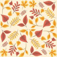 Abstract Floral Seamless Pattern With Autumn Leaves vector