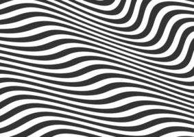 Abstract black and white wavy lines striped background vector