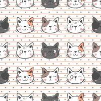 Cute cat seamless pattern background vector