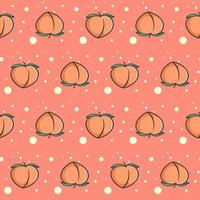Peaches fruit vector seamless pattern