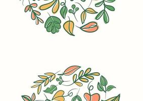 Botanical green floral leaves background with copy space for text vector