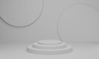 3d render. cylinder podium on white background Abstract minimal scene with geometric. photo