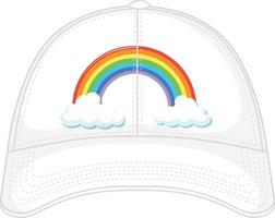 una gorra blanca con un patrón de arcoíris vector