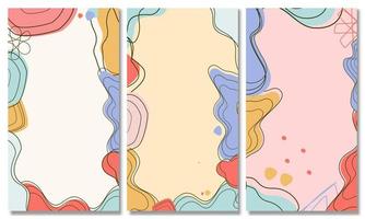 conjunto de varios fondos pastel abstractos vector