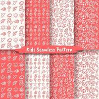 Set Of Hand Drawn Seamless Patterns for Kids vector