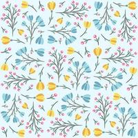 Abstract Floral Seamless Pattern With Leaves vector