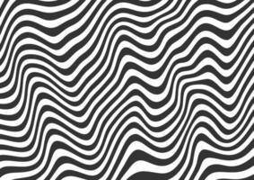 Abstract black and white wavy lines striped background vector