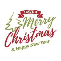 Merry christmas and happy new year lettering background vector