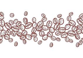 Hand drawn background with coffee beans vector