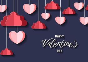 Happy valentine's day heart frame background vector