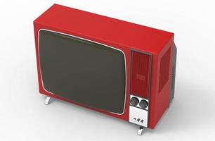 isolated tv analog old red 3d illustration white background photo