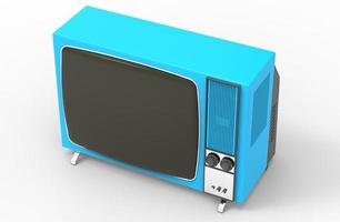 tv vintage viejo azul retro 3d ilustración foto