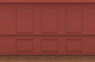 wooden interior red wall 3d illustration photo