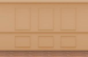wooden interior orange wall 3d illustration photo