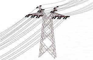 High voltage power line 3d illustration rendering photo