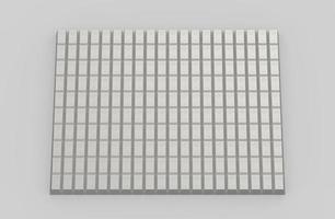 silver bar ingot isolated white background texture 3d illustration rendering photo