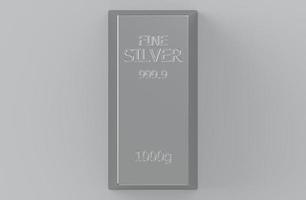 silver bar ingot 3d rendering illustration photo